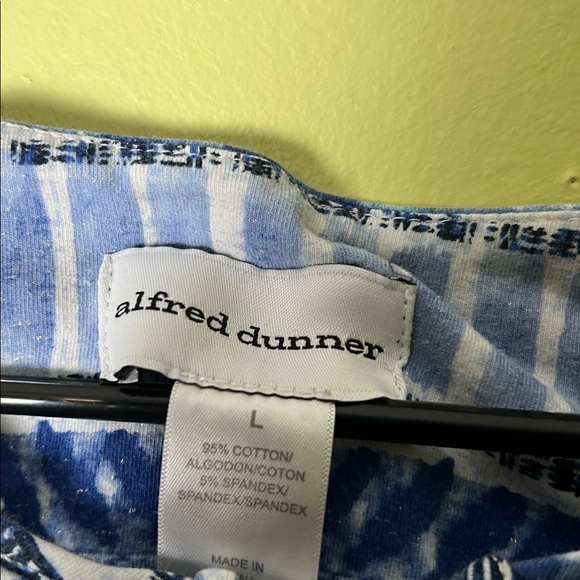 Alfred Dunner Blue and White Striped Long Sleeve Top - Picture 3 of 4